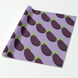 Papel De Presente Purple Aubergine Eggplant Food Pattern