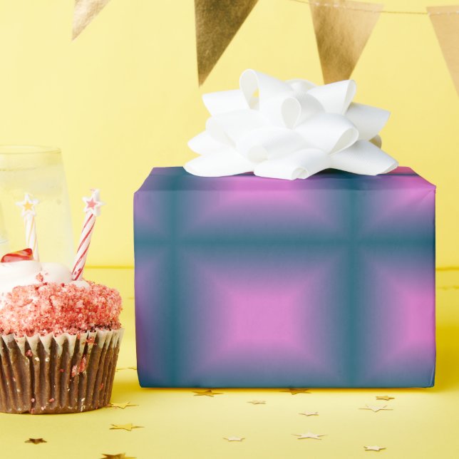 Papel De Presente Purple Cube (Festa de aniversário)