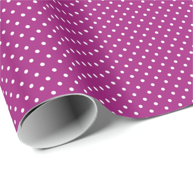 Papel De Presente Purple Polka Dot Pattern (Ponta do rolo)