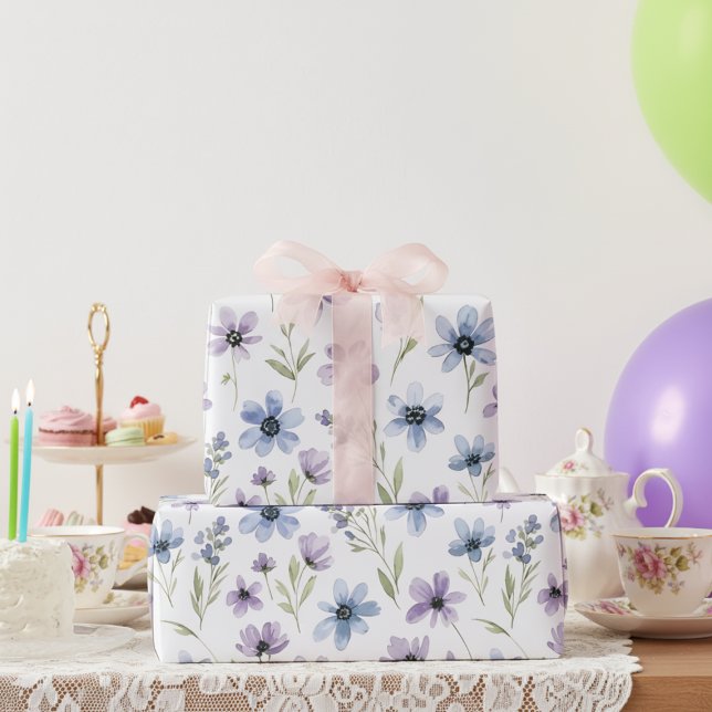 Papel De Presente Purple Wildflower Meadow (Criador carregado)