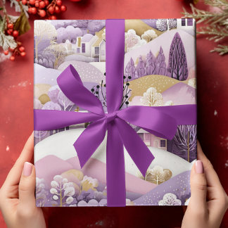 Papel De Presente Purple Winter Wonderland
