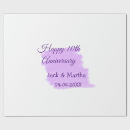 Papel De Presente Púrpura aquarela esplaquecer o 10º aniversário mod