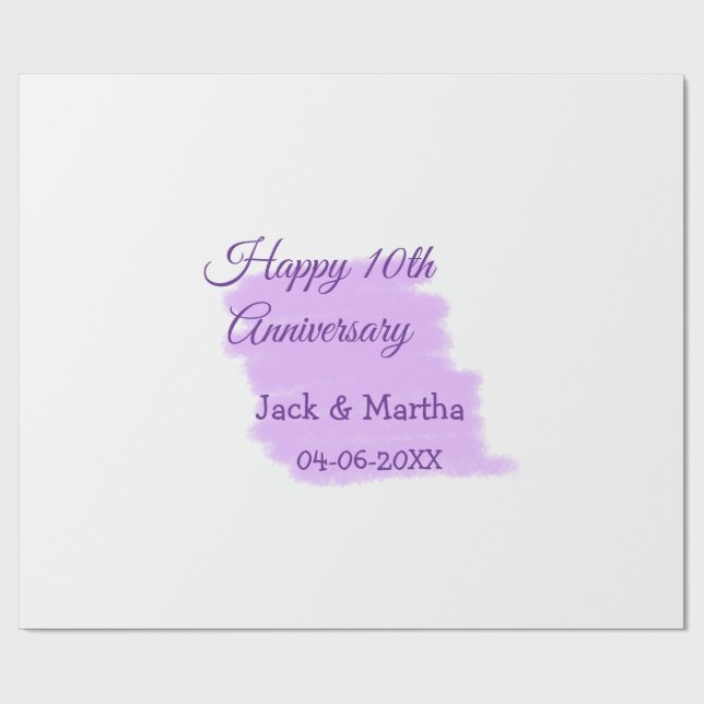 Papel De Presente Púrpura aquarela esplaquecer o 10º aniversário mod (Aberto)