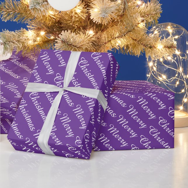 Papel De Presente Púrpura de Natal Moderna Personalizada (Feriados)
