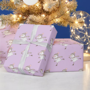 Papel De Presente Púrpura De Neve De Ice Skating