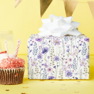 Papel De Presente Púrpura Flor De Cores De Vidro Floral