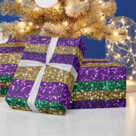 Papel De Presente Púrpura Mardi Verde Verde Gras - Padrão Brilhante