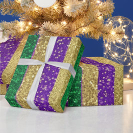 Papel De Presente Púrpura Mardi Verde Verde Gras - Padrão Brilhante