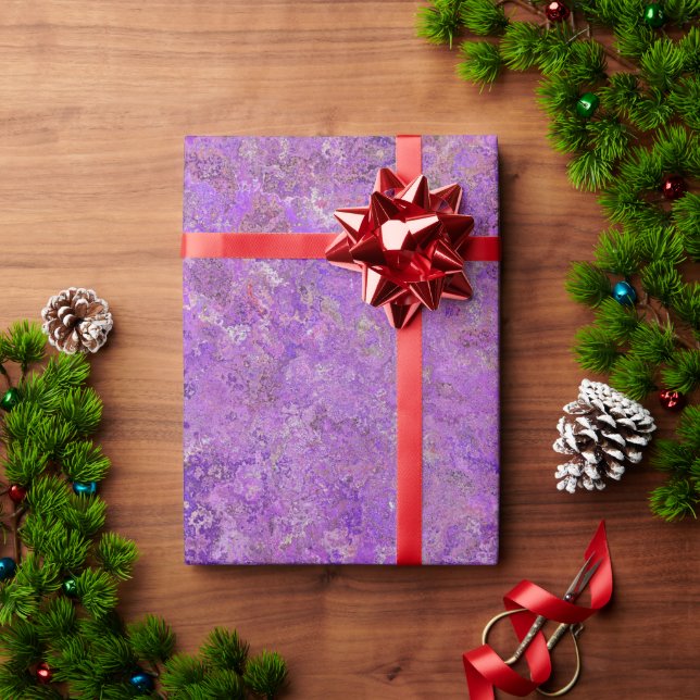Papel De Presente púrpura marmorizada (Presente de Natal)