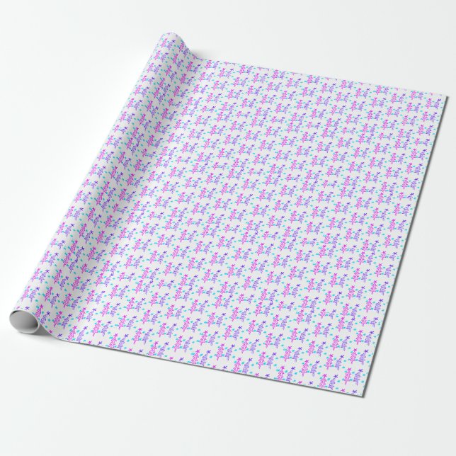Papel De Presente Púrpura rosa, podridão roxa, estrelas da árvore de (Desenrolado)