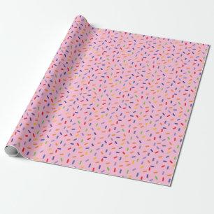 Papel De Presente Purpurina Arco-íris Confete Rosa Claro