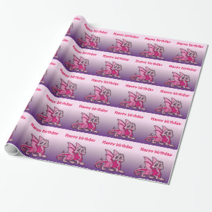 Papel De Presente Pynky o dragão