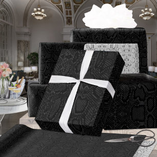 Papel De Presente Python Snakeskin Preto
