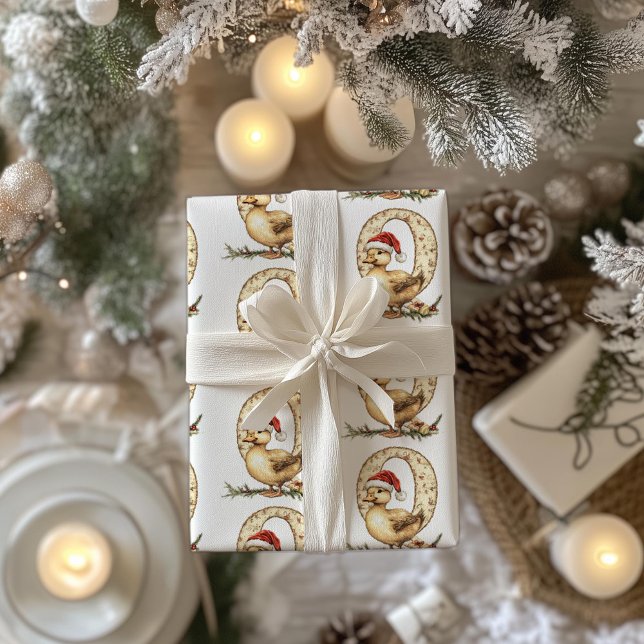 Papel De Presente Quacking Xmas - Letra Pato Q Natal (Criador carregado)