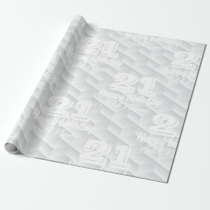 Papel De Presente Quadrado branco gravado