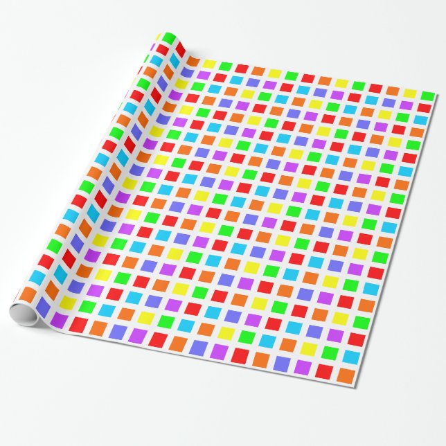 Papel De Presente Quadrados 02 - Espectro 01 (Desenrolado)