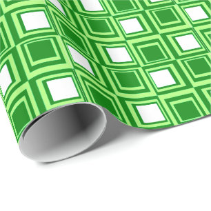 Papel De Presente Quadrados, esmeralda e verde limão modernos