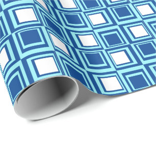 Papel De Presente Quadrados modernos, índio claro e escuro com branc
