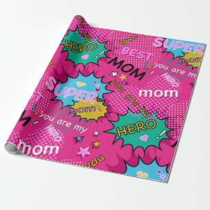 Papel De Presente Quadrinho da Super Mãe Heroína