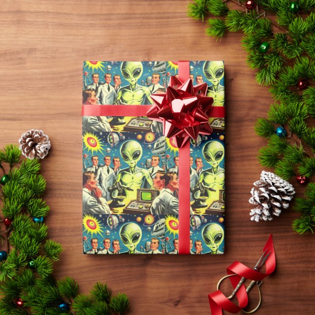 Papel De Presente Quadrinhos de Ficção Científica de Alienígenas Clá (Presente de Natal)