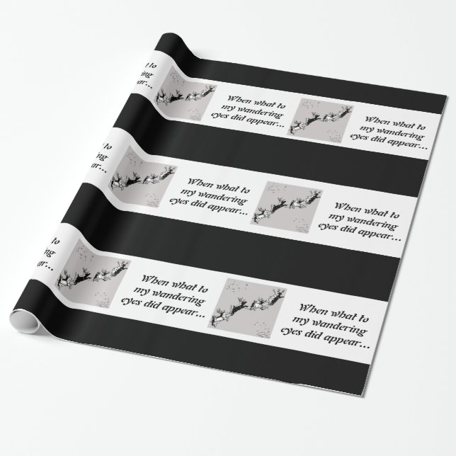 Papel De Presente Quadro-Alcalão - Rena - Preto/Branco (Desenrolado)