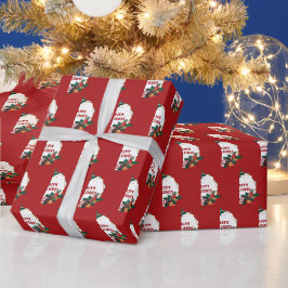 Papel De Presente Quadro de Boas Festas em Vermelho