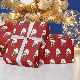 Papel De Presente Quadro de Boas Festas em Vermelho