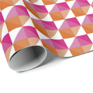 Papel De Presente Quadro de controlo laranja e rosa