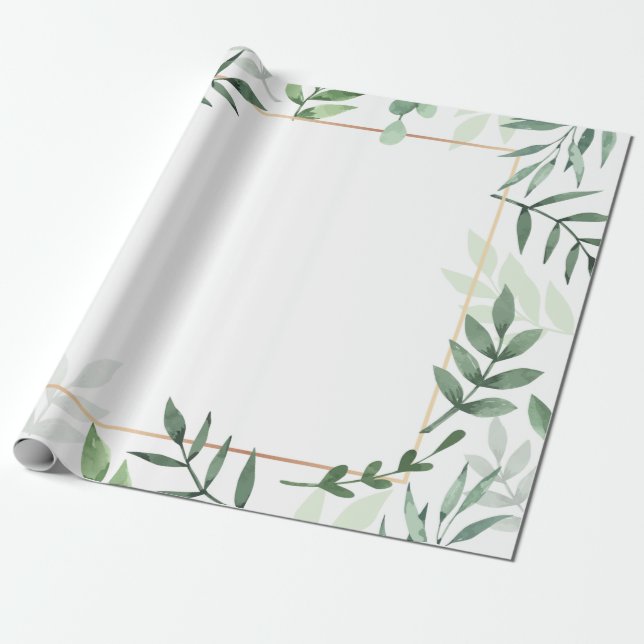 Papel De Presente Quadro deixa fundo aquarela (Desenrolado)