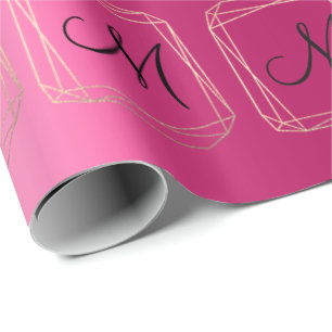 Papel De Presente Quadro Dourado de Diamante de Casamento Bridal Ros