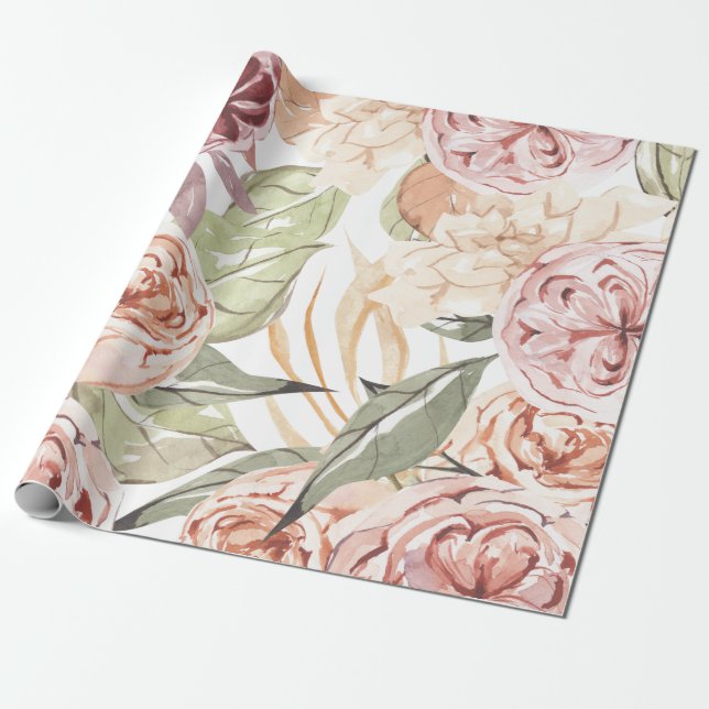 Papel De Presente Quadro Floral (Desenrolado)