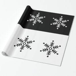Papel De Presente Quadro-negro - Floco de neve - Preto / Branco