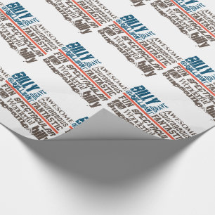 Papel De Presente Qualquer Nome Bandeira EUA Linha Fina Personalizad