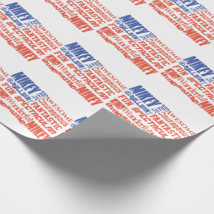 Papel De Presente Qualquer Nome Bandeira EUA Você É Incrível Persona