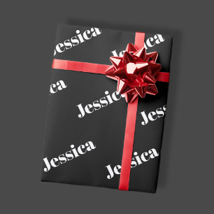 Papel De Presente Qualquer Nome   Típico branco retrormoderno em pre