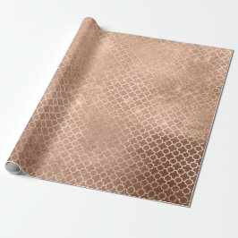 Papel De Presente Quatrefoil Bride 16ª Rosa, Blush Dourado Cotta