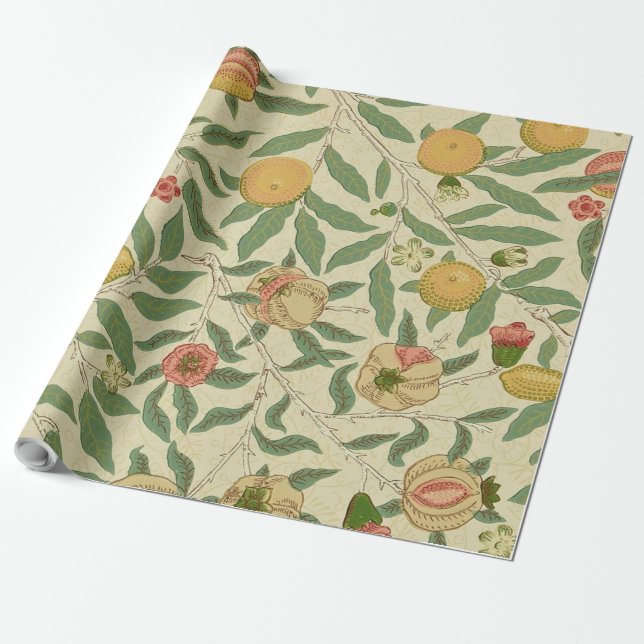 Papel De Presente Quatro Frutas, William Morris (Desenrolado)