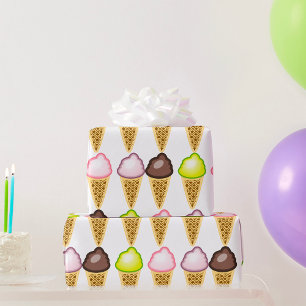 Papel De Presente Quatro Sorvetes