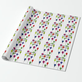 Papel De Presente Que o seu dia seja especial balões coloridos