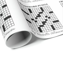Papel De Presente Quebra-cabeça Personalizado Preto e Branco Diverti