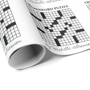 Papel De Presente Quebra-cabeça Personalizado Preto e Branco Diverti