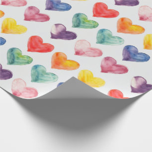 Papel De Presente Quebra Colorida de Corações d'Água