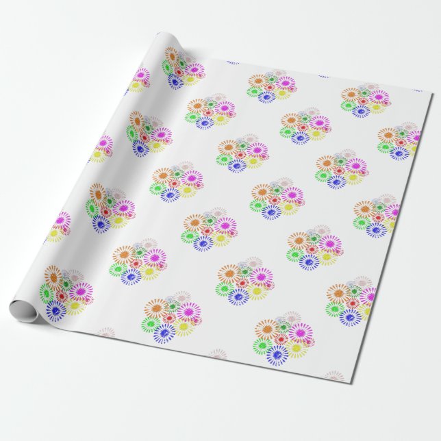 Papel De Presente Quebra da Flor Distante (Desenrolado)
