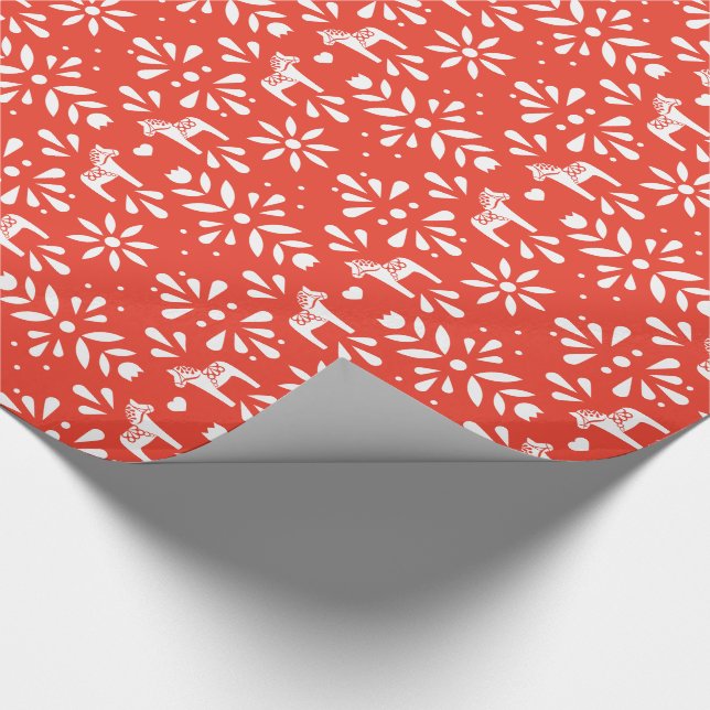 Papel De Presente Quebra de Dala Holiday Red Holiday, de Cavalo Bran (Ponta)