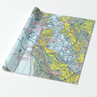 Papel De Presente Quebra de Dobras do Gráfico Aeronáutico de São Fra