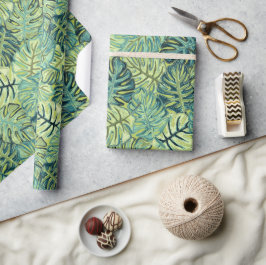 Papel De Presente Quebra de Presente de Folhas Tropicais