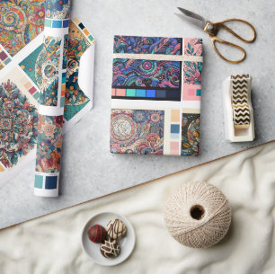 Papel De Presente Quebra de presente de páginas coloridas para prese