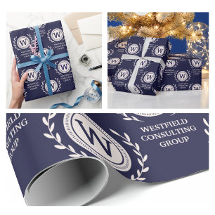 Papel De Presente Quebra de Presente do Monograma Profissional Elega