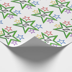 Papel De Presente Quebra de Presente - Estrelas com Inicial