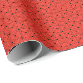 Papel De Presente Quebra de presente geométrica em preto e vermelho